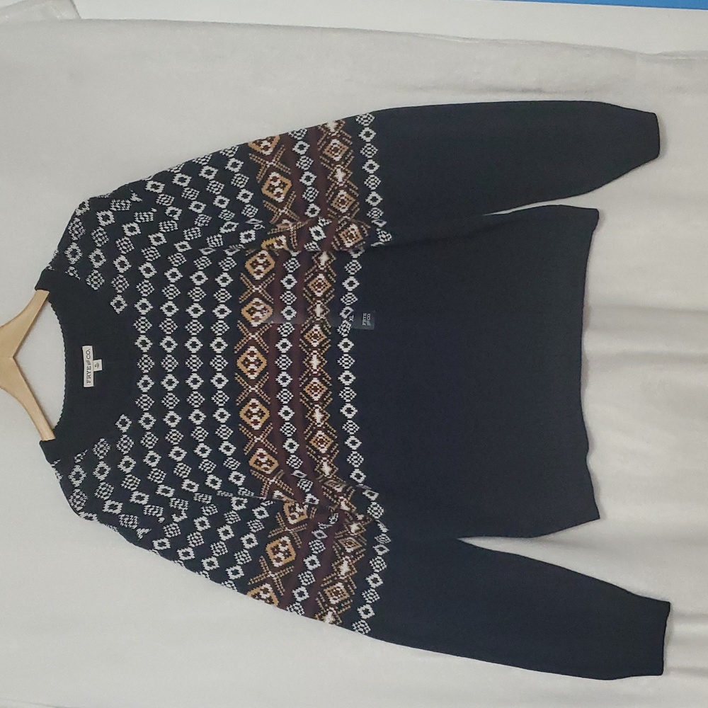 NWT FRYE AND CO. NightSky Combo Crewneck Sweater Size XL